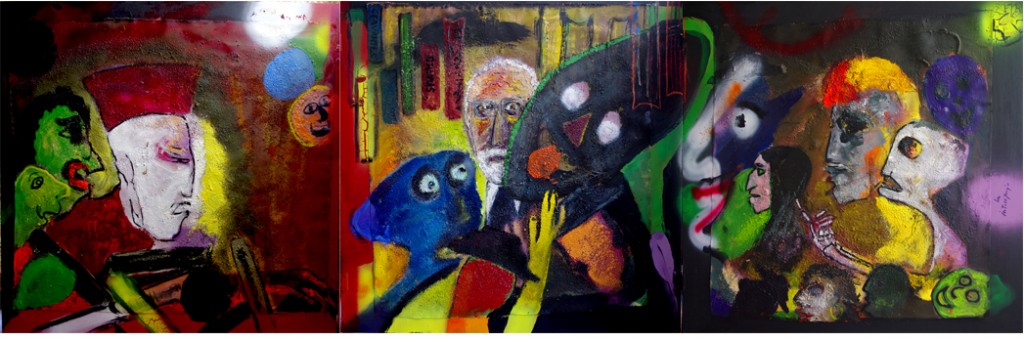 Claude Corman : Triptyque de Unamuno – 2015 - Huile sur toile 3* 80 x 86 cm