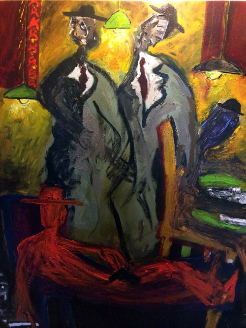 Claude Corman : Le gentleman de la quatrième cave – 2014 - Huile sur toile 127 x 114 cm